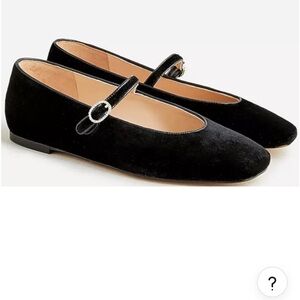 JCrew Velveteen Ballet Flats with rhinestone buckles. NWT